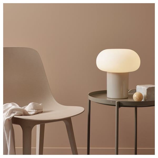 DEJSA Tischleuchte, beige/opalweiß Glas, Top Angebot