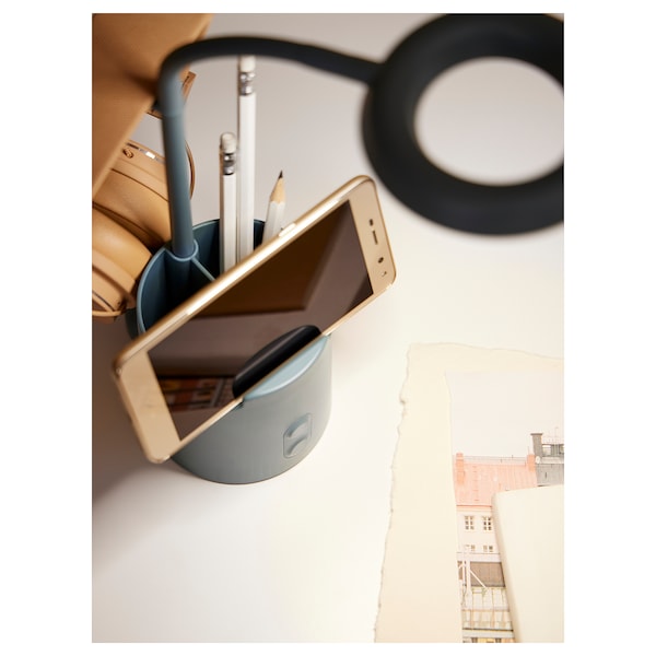 BRUNBÅGE Arbeitsleuchte, LED, mit Stauraum dimmbar/türkis Osterangebot