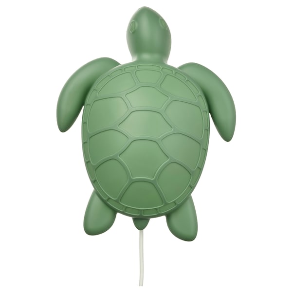 BLÅVINGAD Wandleuchte, LED, Schildkröte/grün Sonderangebot der Fabrik