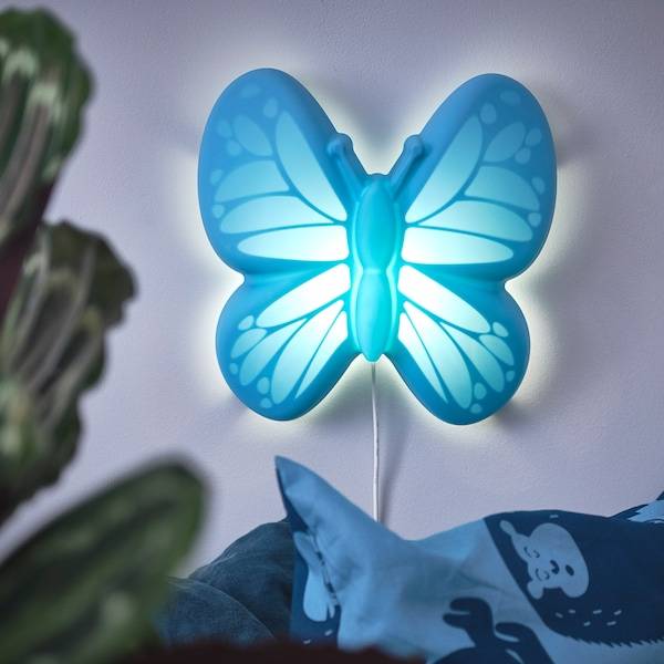 UPPLYST Wandleuchte, LED, Schmetterling hellblau Fabrikladen