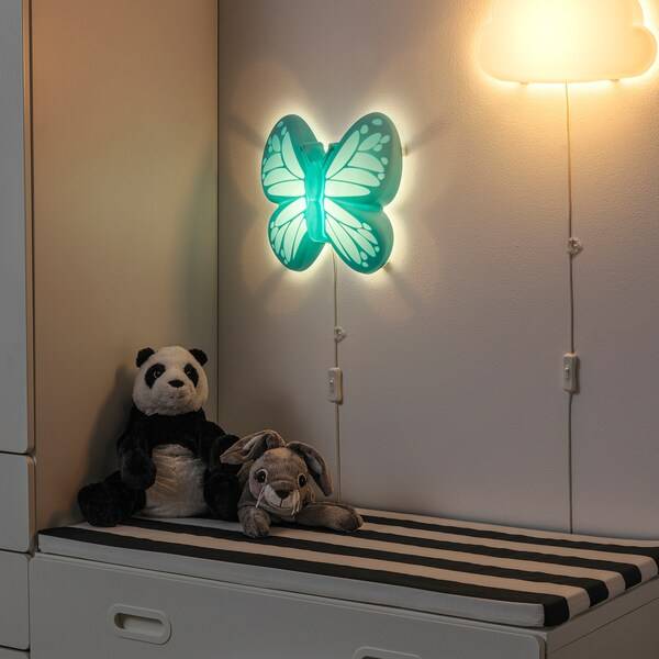 UPPLYST Wandleuchte, LED, Schmetterling hellblau Fabrikladen
