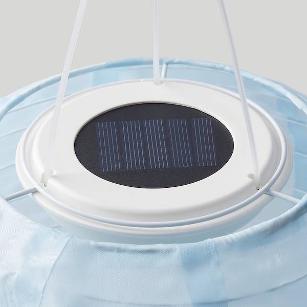 SOLVINDEN Solarhängeleuchte, LED, für draußen/oval hellblau, Fabrikpreis