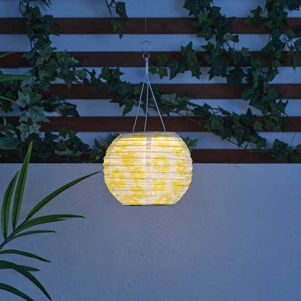 SOLVINDEN Solarhängeleuchte, LED, für draußen rund/gelb Blume, Großer Ausverkauf