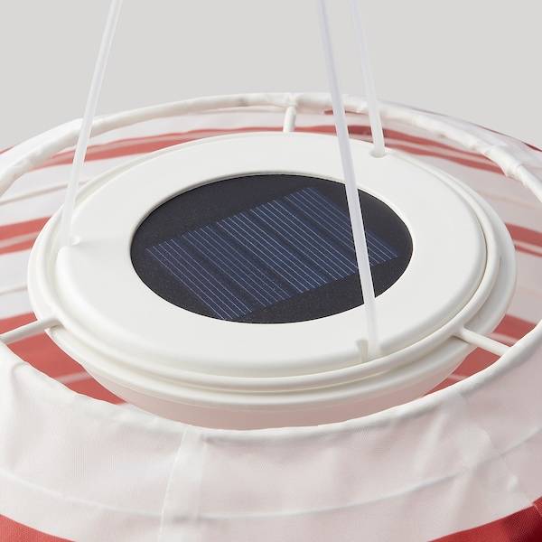 SOLVINDEN Solarhängeleuchte, LED, für draußen rund/rot Streifen, Flash Sale