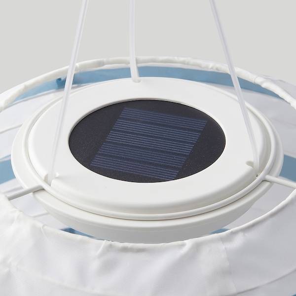 SOLVINDEN Solarhängeleuchte, LED, für draußen oval/blau Streifen, Begrenztes Angebot