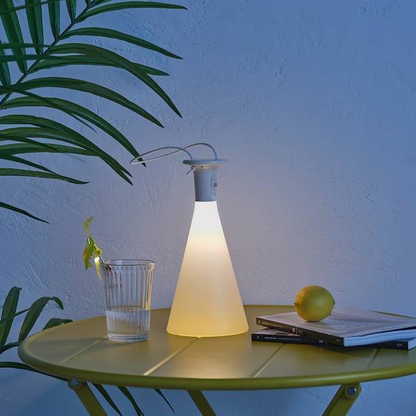 SOLVINDEN Tischleuchte, LED, batteriebetrieben für draußen/kegelförmig weiß, Online Outlet