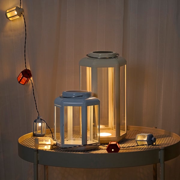 SOLVINDEN Solartischleuchte, LED, Laterne/beige, Räumungsverkauf