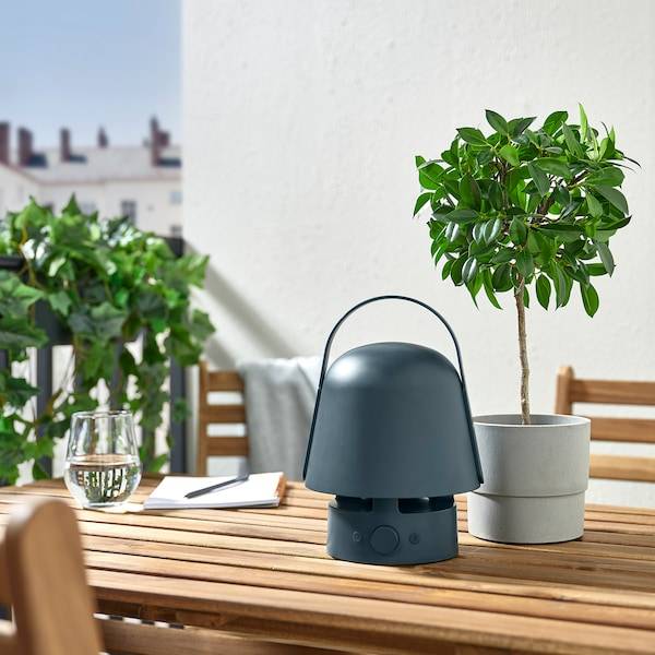 VAPPEBY Leuchte m Bluetooth-Lautsprecher, für draußen/blau VIP-Rabatte