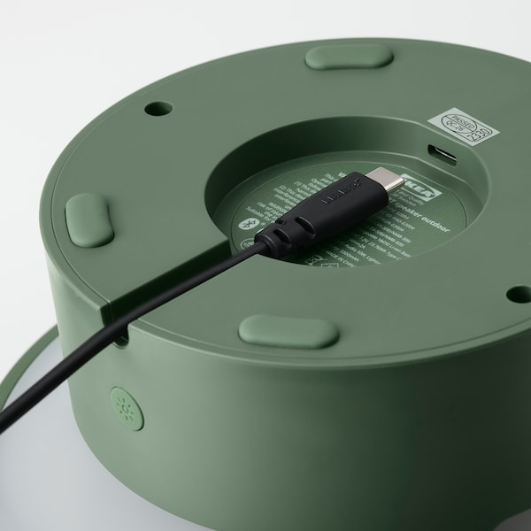 VAPPEBY Leuchte m Bluetooth-Lautsprecher, für draußen/grün Tiefpreis
