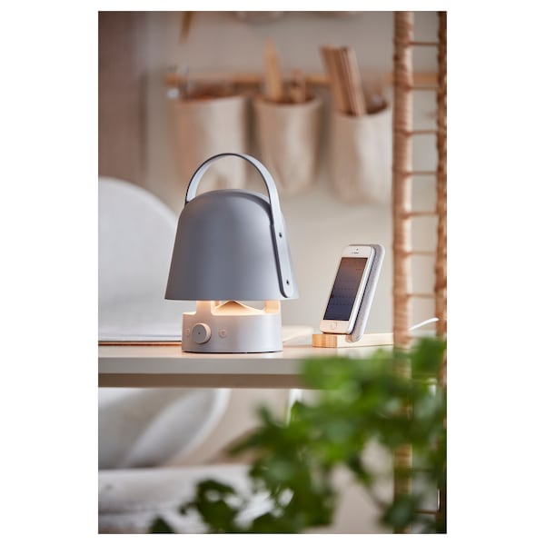 VAPPEBY Leuchte m Bluetooth-Lautsprecher, für draußen/grau Super Sparpreis