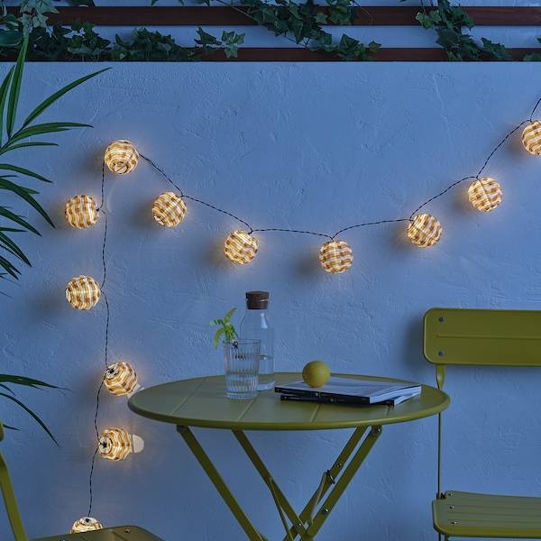 SOLVINDEN Lichterkette (12), LED, für draußen batteriebetrieben/gelb Wellen Wochenangebot