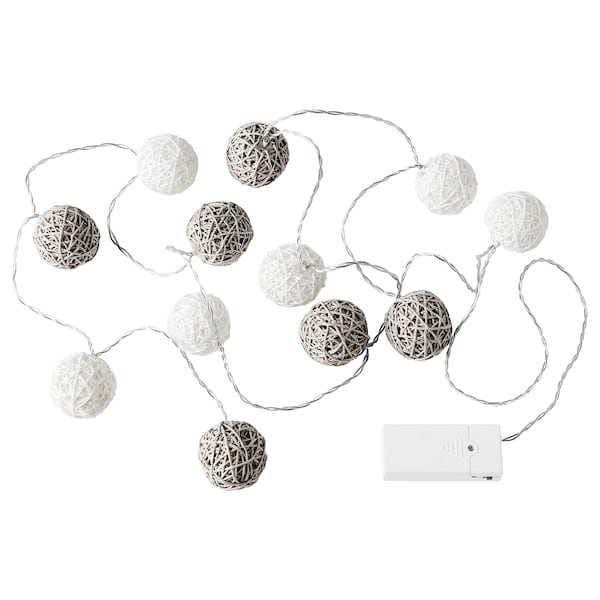 LIVSÅR Lichterkette (12), LED, innen/batteriebetrieben grau/weiß Bis zu 60% Rabatt