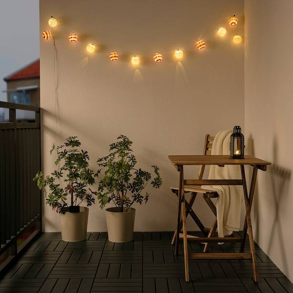 SOLVINDEN Lichterkette (12), LED, solarbetrieben für draußen/rot Streifen Riesige Rabatte