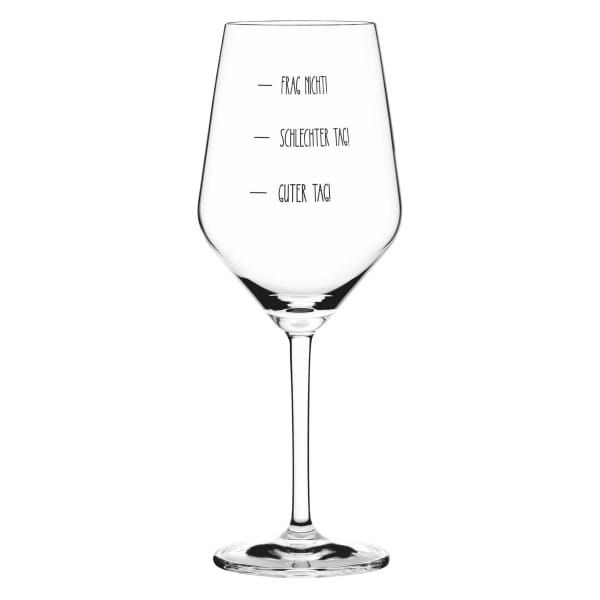 Ritzenhoff SAND & SODA WEINGLAS MIT SPRUCH - GUTER TAG SCHLECHTER TAG Osterangebot