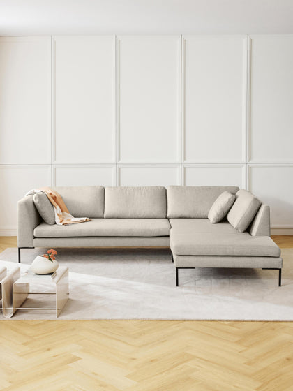 Westwing Collection Ecksofa Emma mit Metall-Füßen Große Rabatte