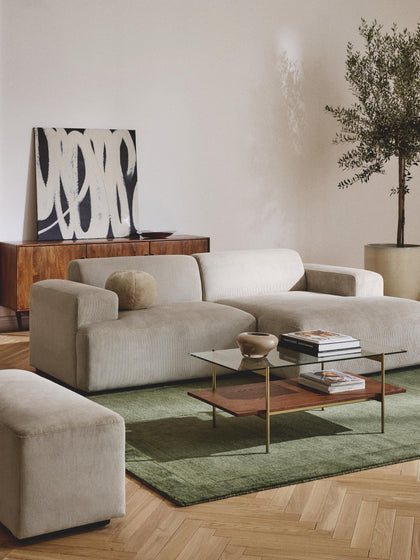 Westwing Collection Cord-Ecksofa Melva (3-Sitzer) Riesige Ersparnisse