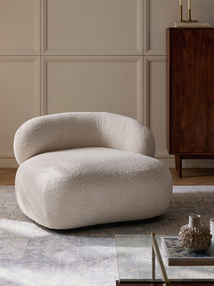 Westwing Collection Loungesessel Alba aus Teddy-Bouclé Begrenzte Freigabe