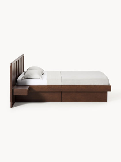 Westwing Collection Holzbett Nanto mit Nachttischen und Kopfteil Super Rabatt