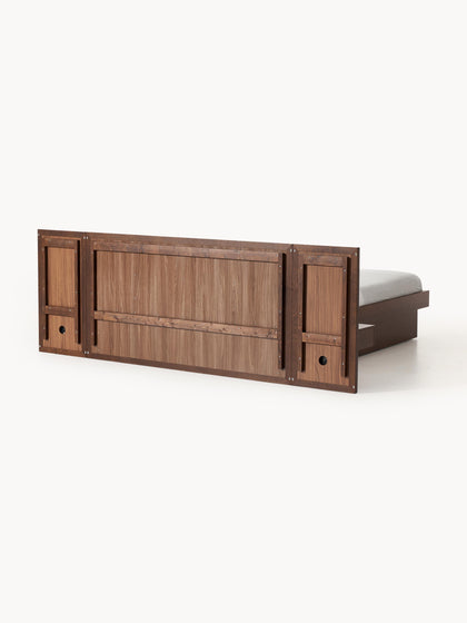Westwing Collection Holzbett Nanto mit Nachttischen und Kopfteil Super Rabatt
