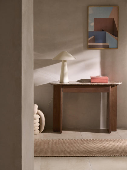 Westwing Collection Holz-Konsole Zumi mit Marmorplatte und Schublade Rabatte dieses Monats
