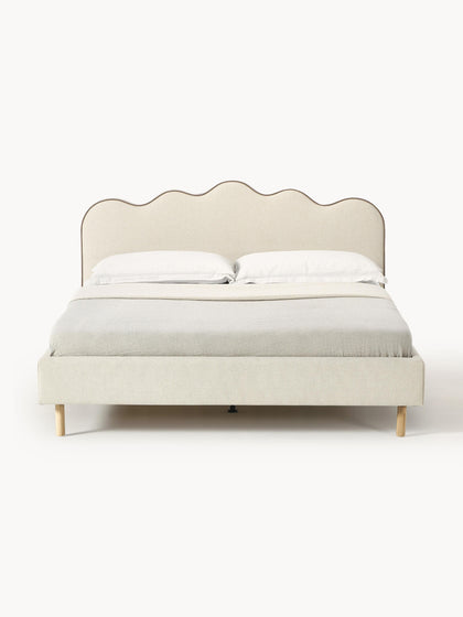 Westwing Collection Polsterbett Romy mit gewelltem Kopfteil Meist gekauft