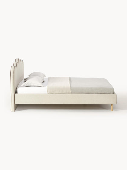 Westwing Collection Polsterbett Romy mit gewelltem Kopfteil Meist gekauft