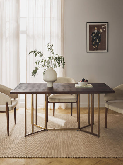 Westwing Collection Esstisch Luca aus Mangoholz mit Fischgrät-Muster in verschiedenen Größen Limitierter Zeitrabatt