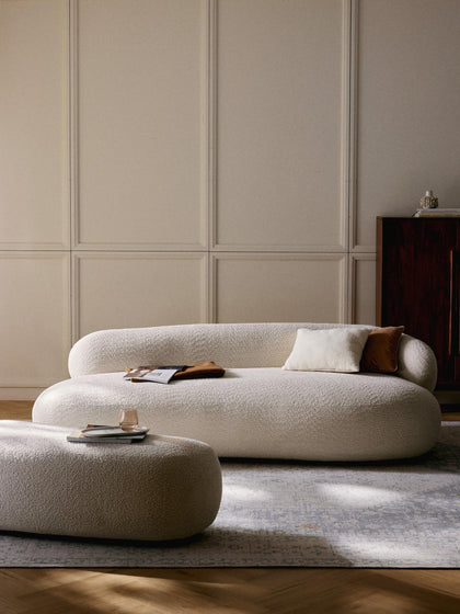 Westwing Collection Sofa Alba (3-Sitzer) aus Teddy-Bouclé Online Shopping