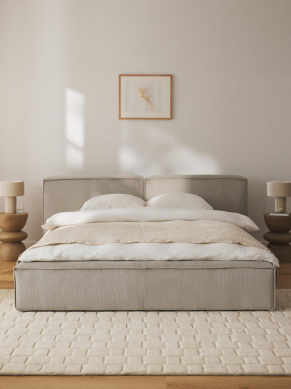 Westwing Collection Polsterbett Lennon aus Cord mit Stauraum Vatertagsangebot