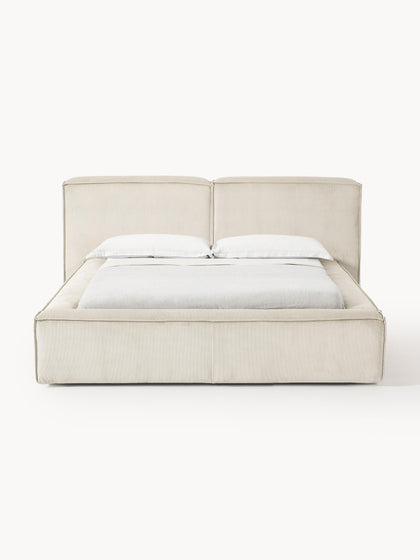 Westwing Collection Polsterbett Lennon aus Cord mit Stauraum Vatertagsangebot