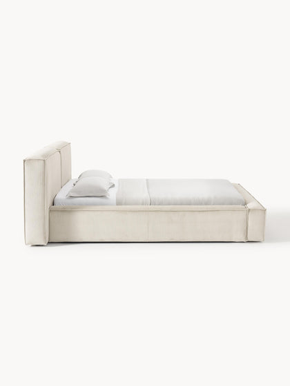 Westwing Collection Polsterbett Lennon aus Cord mit Stauraum Vatertagsangebot