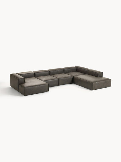 Westwing Collection Modulare Wohnlandschaft Lennon aus recyceltem Leder Valentinstagsangebot