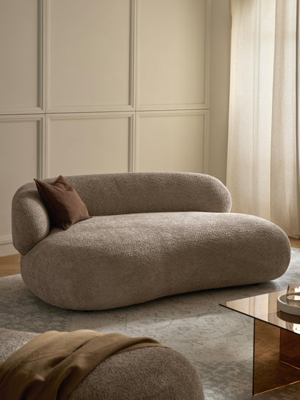 Westwing Collection Sofa Alba (2-Sitzer) aus Teddy-Bouclé Lagerräumung