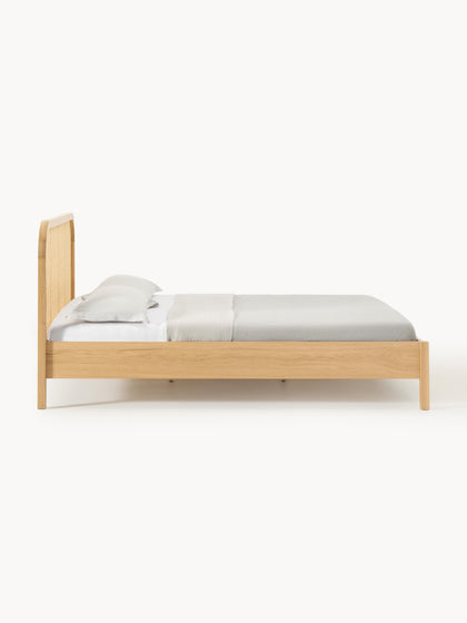 Westwing Collection Holzbett Jones mit Kopfteil aus Wiener Geflecht Top Angebot
