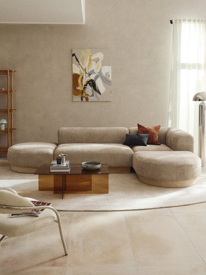 Westwing Collection Modulares Ecksofa Natalie aus Teddy-Bouclé Neueste Mode