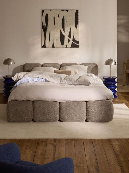 Westwing Collection Polsterbett Tayla aus Teddy-Bouclé mit Stauraum Riesige Ersparnisse