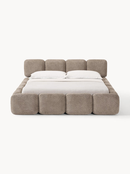 Westwing Collection Polsterbett Tayla aus Teddy-Bouclé mit Stauraum Riesige Ersparnisse