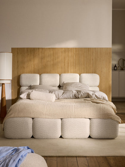 Westwing Collection Polsterbett Tayla aus Teddy-Bouclé mit Stauraum VIP-Rabatte