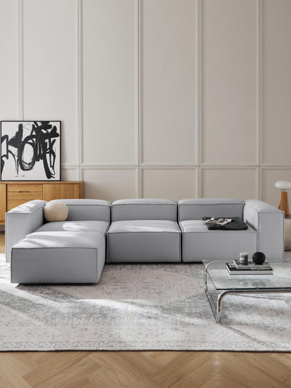 Westwing Collection Modulares Sofa Lennon (4-Sitzer) mit Hocker (links/rechts) Bis zu 60% Rabatt