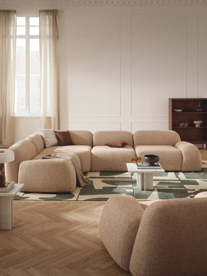 Westwing Collection Modulares Ecksofa Wolke (4-Sitzer) aus Bouclé zollfrei