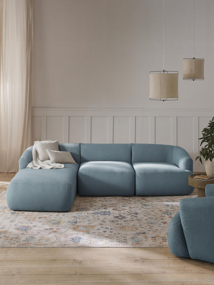 Westwing Collection Modulares Bouclé-Ecksofa Sofia (3-Sitzer) Rabatte dieses Monats