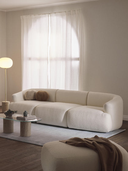 Westwing Collection Modulares Bouclé-Sofa Sofia (3-Sitzer) Outlet
