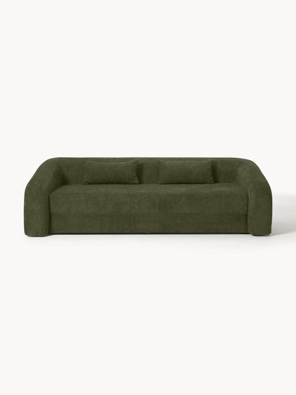 Westwing Collection Schlafsofa Eliot (3-Sitzer) aus Teddy-Bouclé