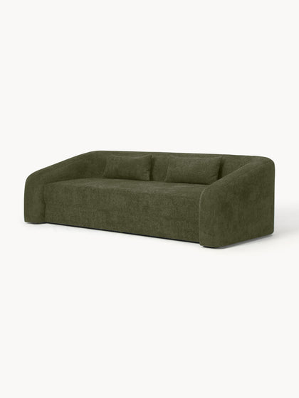 Westwing Collection Schlafsofa Eliot (3-Sitzer) aus Teddy-Bouclé Auslauf