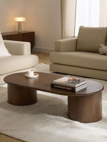 Westwing Collection Ovaler Couchtisch Didi aus Eichenholz Angebote