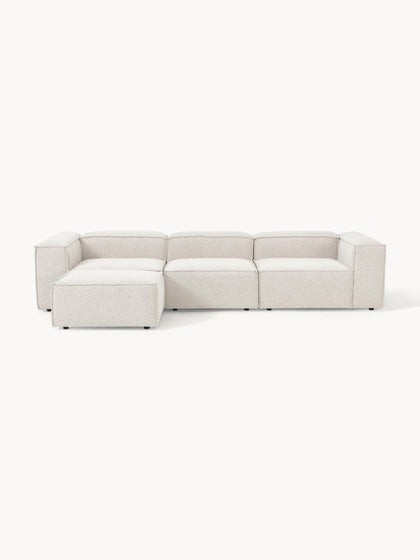 Westwing Collection Modulares Sofa Lennon (4-Sitzer) aus Bouclé mit Hocker (links/rechts) Heißer Verkauf