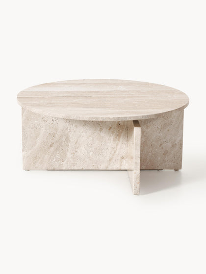 Westwing Collection Runder Couchtisch Marisa aus Travertin Online Outlet
