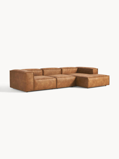 Westwing Collection Modulares Ecksofa Lennon aus recyceltem Leder Blitzangebot