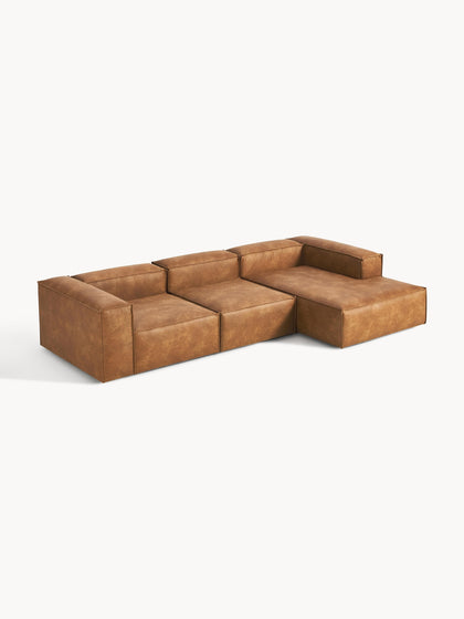 Westwing Collection Modulares Ecksofa Lennon aus recyceltem Leder Blitzangebot