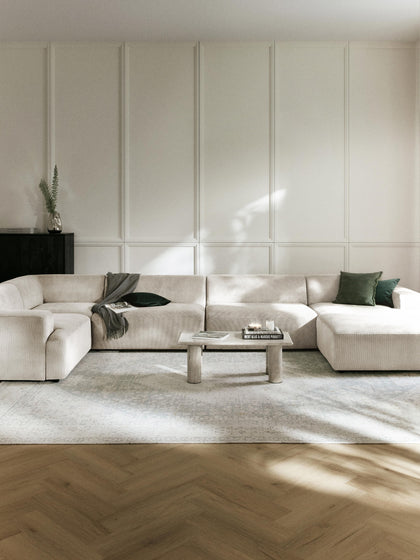 Westwing Collection XL-Wohnlandschaft Melva aus Cord Große Rabatte